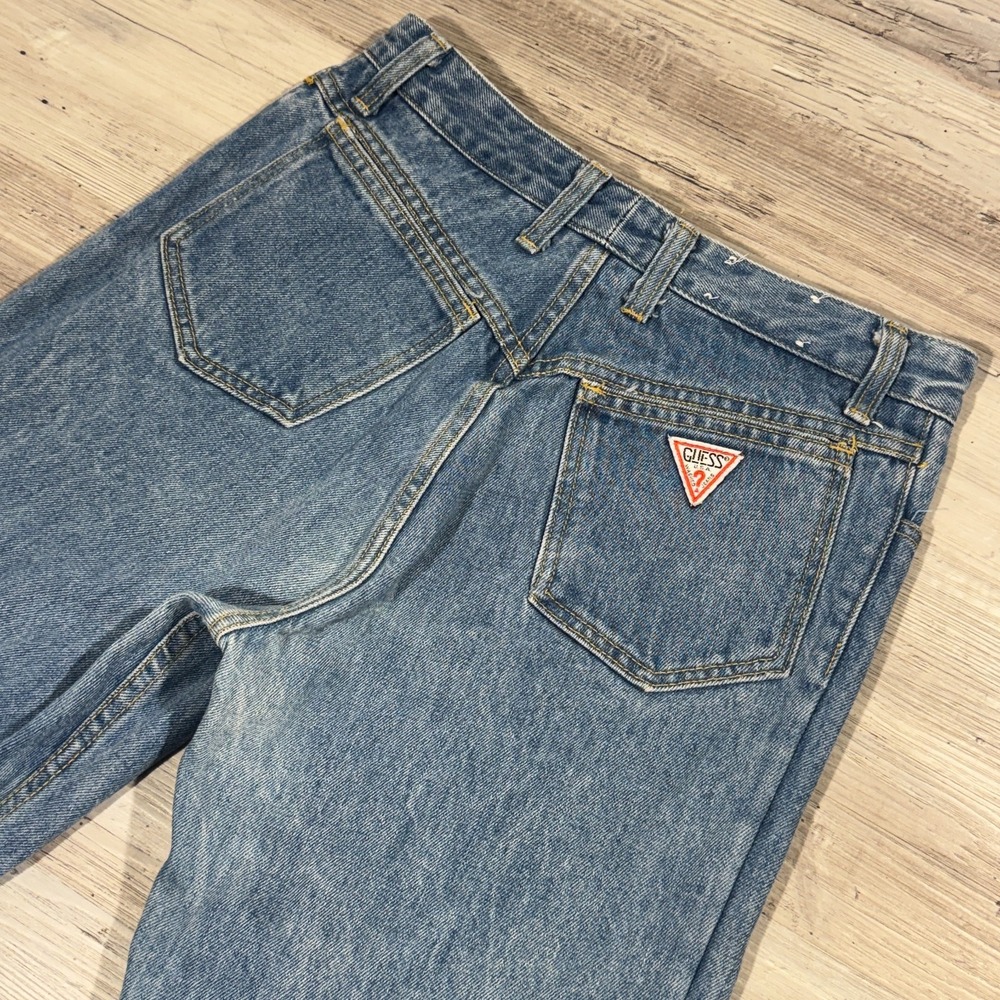VTG Guess Jeans Womens 28x19 High Rise Tapered Leg Zipper Ankles Style 10022 USA